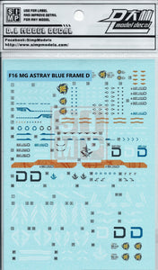 MG Astray blue Frame D Water Slide Decal